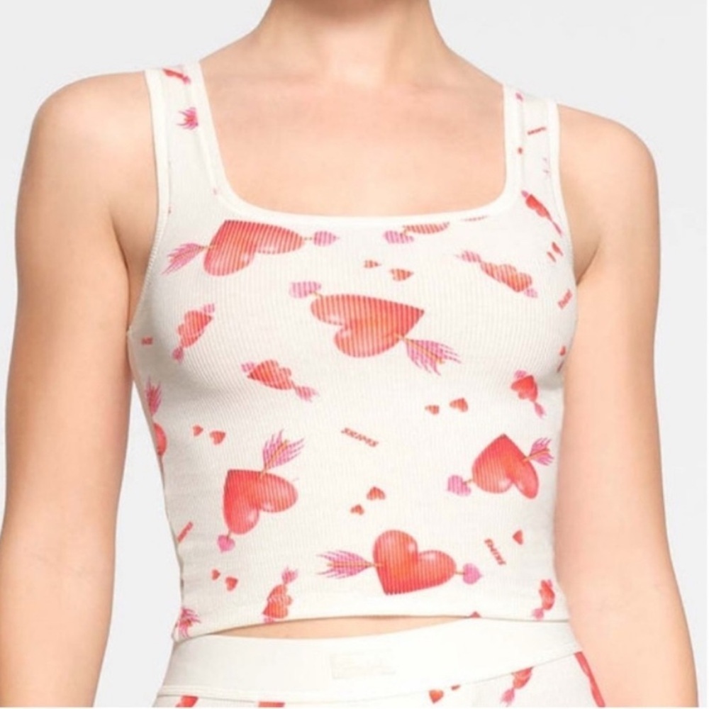 NEW limited edition skims valentines heart ribbed tank top! - Picture 2 of 2